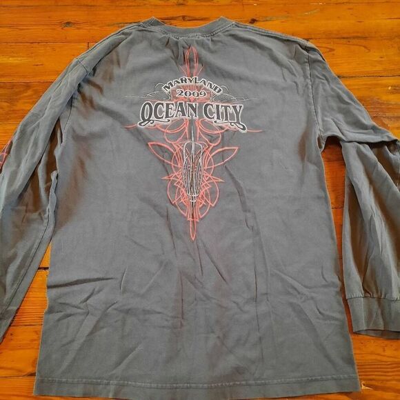 Y2K Orange County Chopper Style OC Maryland Bike Week Long Sleeve Shirt - Picture 1 of 4